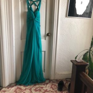 NWT Lasemme Peacock Evening Gown O
